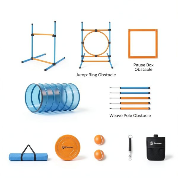 Petcove Dog Agility Course Adjustable Obstacles Training Set-5