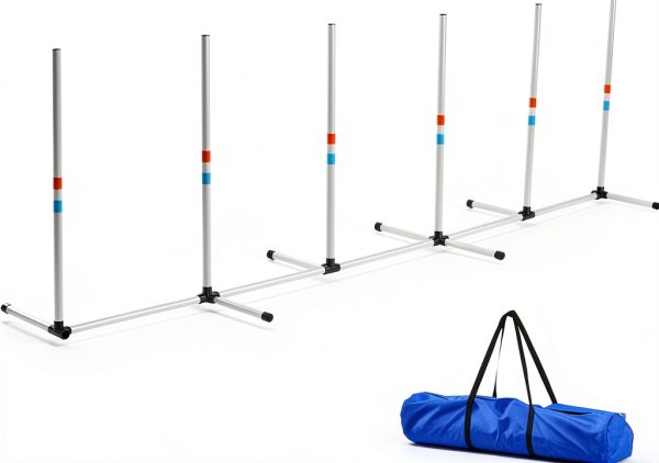 Aosom Dog Agility Weave Poles Adjustable Portable Training-0
