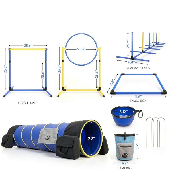 Mighty Equipped Dog Agility Course Set Sturdy Portable-1