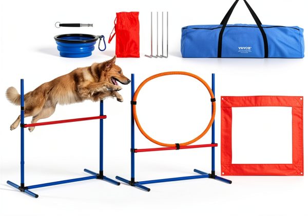 VEVOR Dog Agility Training Set PVC Jumps Weave Poles-0