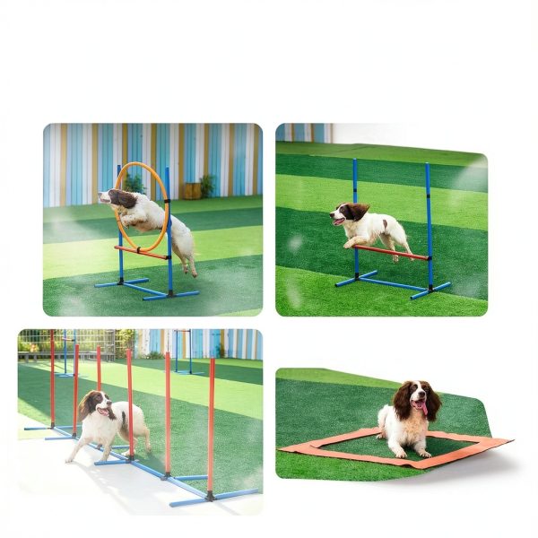 VEVOR Dog Agility Training Set PVC Jumps Weave Poles-1