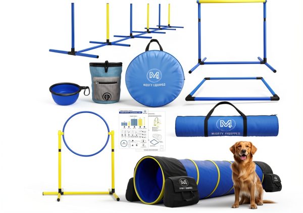 Mighty Equipped Dog Agility Course Set Sturdy Portable-0