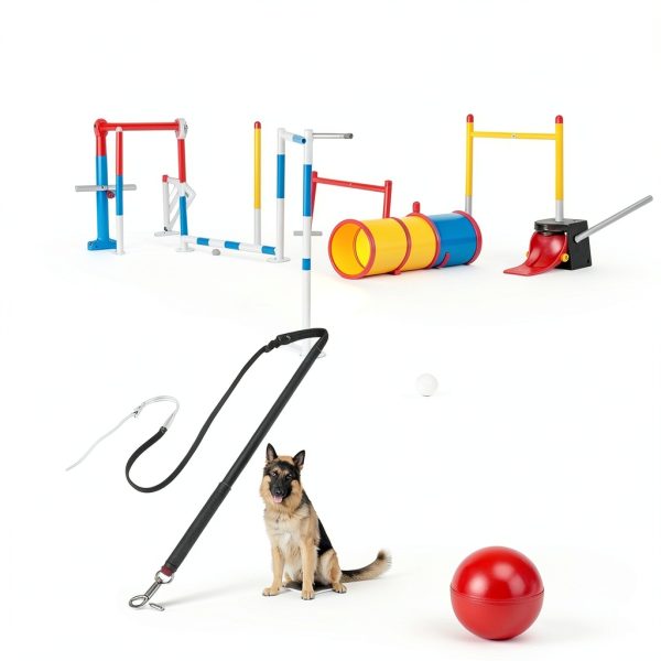 Pssopp Dog Training Whip Sturdy Handle Interactive Pet Toy-1