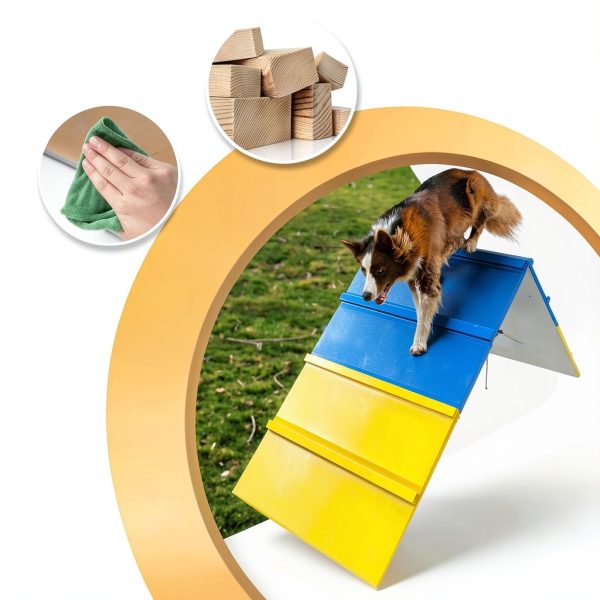 CINTHY Dog Agility A-Frame Solid Wood Adjustable Height-3