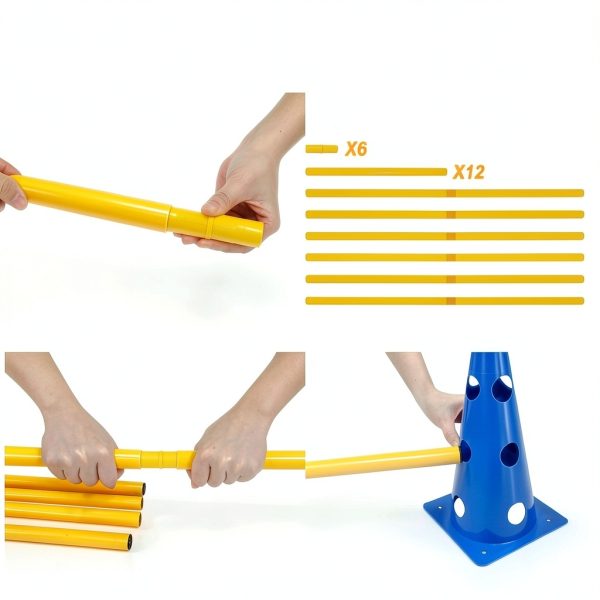 GeerDuo Dog Agility Hurdle Cone Set Adjustable Heights-2