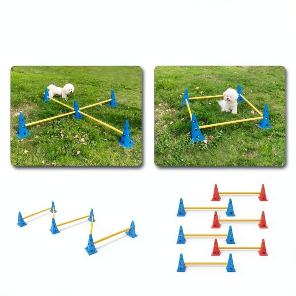 GeerDuo Dog Agility Hurdle Cone Set Adjustable Heights-1