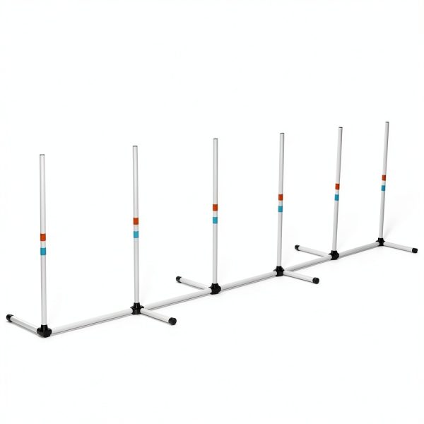 Aosom Dog Agility Weave Poles Adjustable Portable Training-1