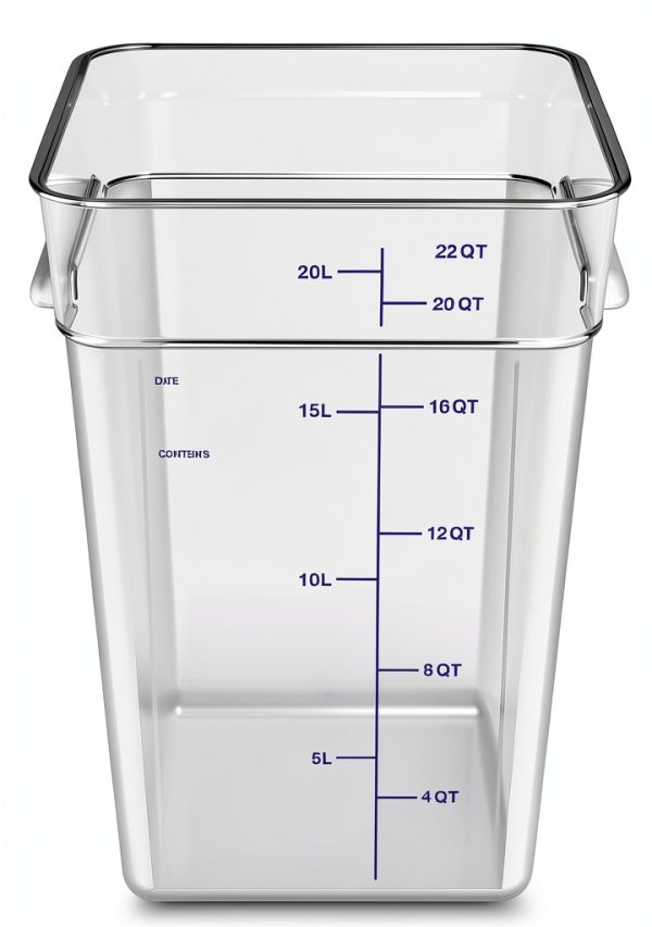 Squares Square Food Storage Container CFS Brands 22qt PC Stackable-1