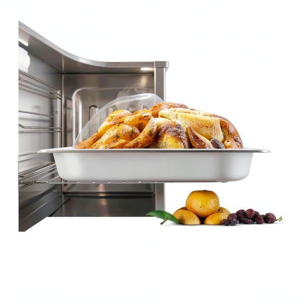 LANIAKEA 2PCS Hotel Pans with Lids Stainless Steel Steam Table Pan Restaurant Supplies 1/2 Size x 2.5 inch Deep Stainless Steam Table Pans, Hotel Pan Trays for Food-3