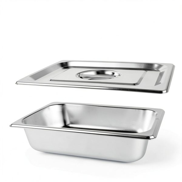 LANIAKEA 2PCS Hotel Pans with Lids Stainless Steel Steam Table Pan Restaurant Supplies 1/2 Size x 2.5 inch Deep Stainless Steam Table Pans, Hotel Pan Trays for Food-1