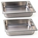 2 Pack 1/2 Size Chafer Food Pan Stainless Steel Steam Table/Hotel Pan - 2 1/2" Deep-0