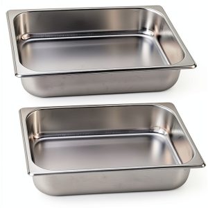 2 Pack 1/2 Size Chafer Food Pan Stainless Steel Steam Table/Hotel Pan - 2 1/2" Deep-0