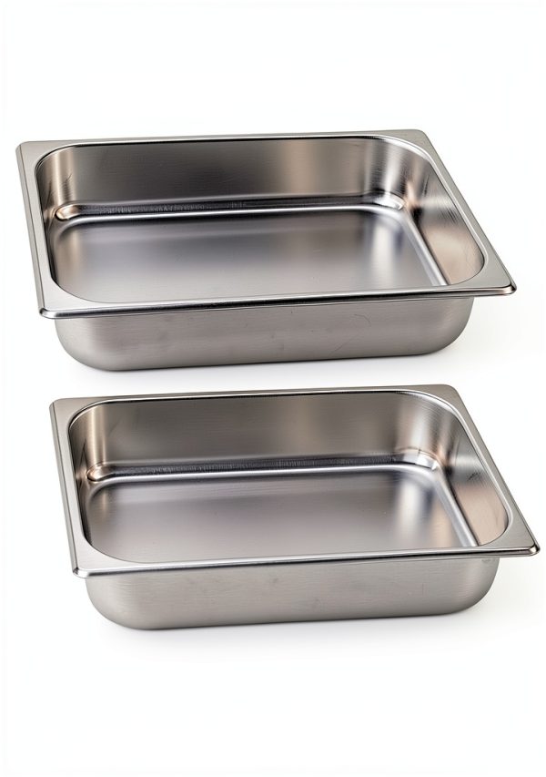 2 Pack 1/2 Size Chafer Food Pan Stainless Steel Steam Table/Hotel Pan - 2 1/2" Deep-0