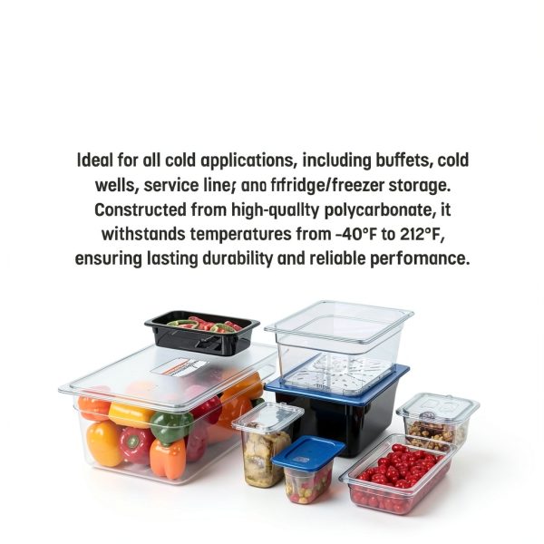 Food Pan Carlisle Storplus 1/6-Size Polycarbonate Black Pack of 6-2