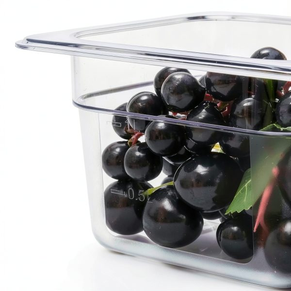 Clear Polycarbonate Food Pan 6 Pack with Lids by Bekith 4" Deep-3