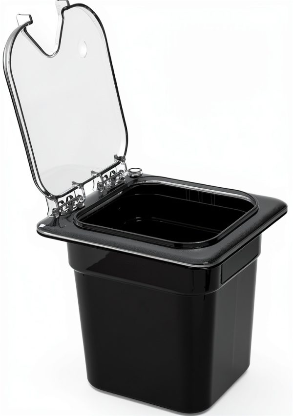 Food Pan Carlisle Storplus 1/6-Size Polycarbonate Black Pack of 6-9