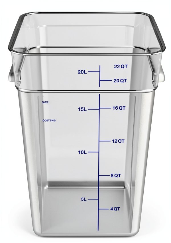 Squares Square Food Storage Container CFS Brands 22qt PC Stackable-5
