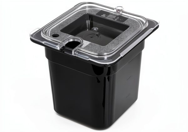 Food Pan Carlisle Storplus 1/6-Size Polycarbonate Black Pack of 6-6