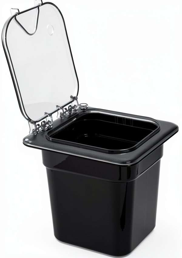 Food Pan Carlisle Storplus 1/6-Size Polycarbonate Black Pack of 6-10