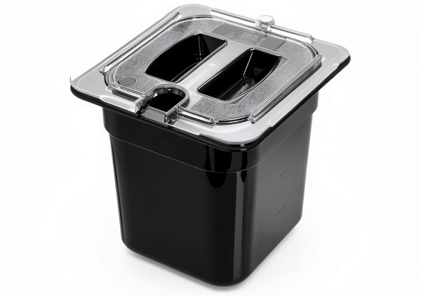 Food Pan Carlisle Storplus 1/6-Size Polycarbonate Black Pack of 6-8