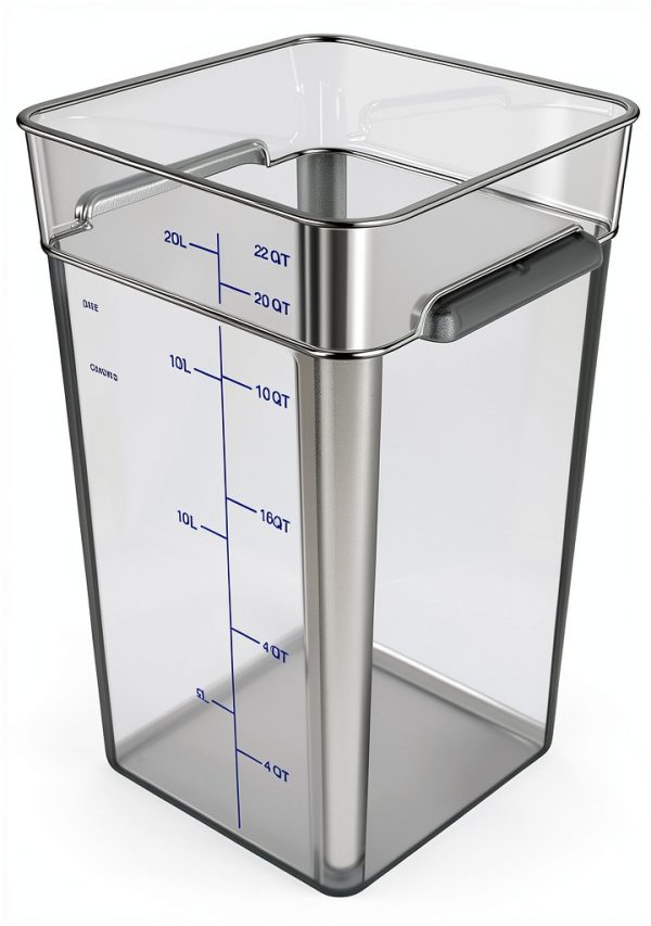 Squares Square Food Storage Container CFS Brands 22qt PC Stackable-4