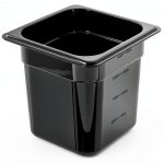 Food Pan Carlisle Storplus 1/6-Size Polycarbonate Black Pack of 6-0