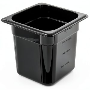 Food Pan Carlisle Storplus 1/6-Size Polycarbonate Black Pack of 6-0