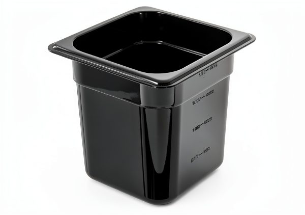 Food Pan Carlisle Storplus 1/6-Size Polycarbonate Black Pack of 6-0