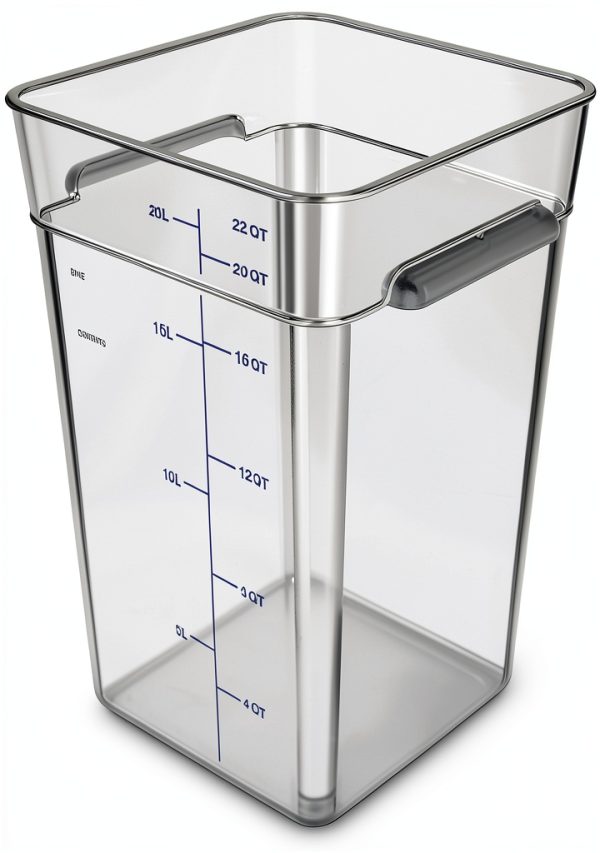 Squares Square Food Storage Container CFS Brands 22qt PC Stackable-0