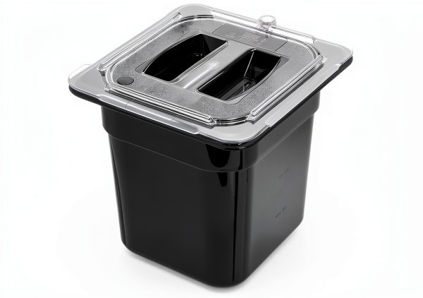 Food Pan Carlisle Storplus 1/6-Size Polycarbonate Black Pack of 6-7