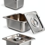 Stainless Steel Hotel Pans 6 Set with Lids TSUBOR 4" Deep Anti‑Jam-0