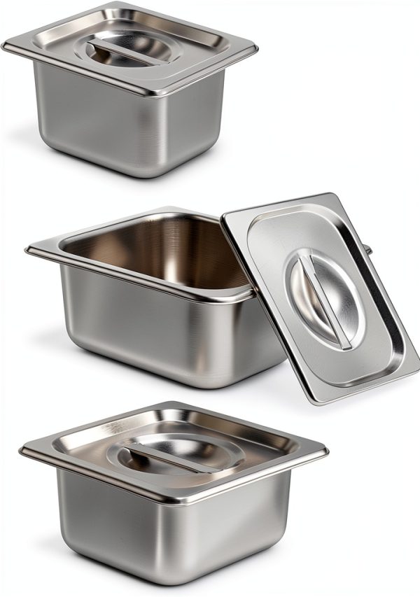 Stainless Steel Hotel Pans 6 Set with Lids TSUBOR 4" Deep Anti‑Jam-0