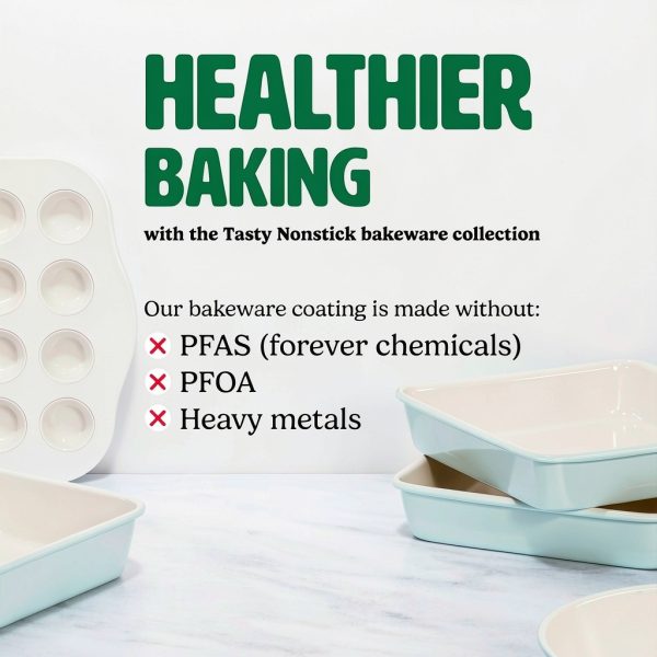 Bakeware Tasty 17x11 3-Section Roasting Pan Aqua Carbon Steel Nonstick-1