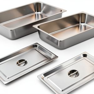 Hotel Pans 4" Deep 2 Pack Stainless Steel VOISEN Full‑Size with Lids-0