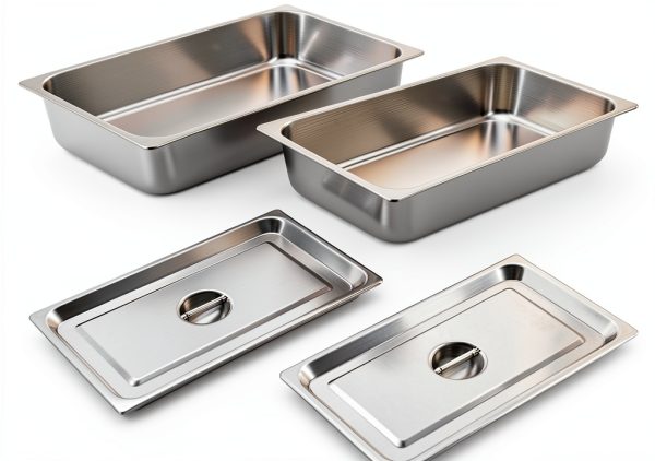 Hotel Pans 4" Deep 2 Pack Stainless Steel VOISEN Full‑Size with Lids-0